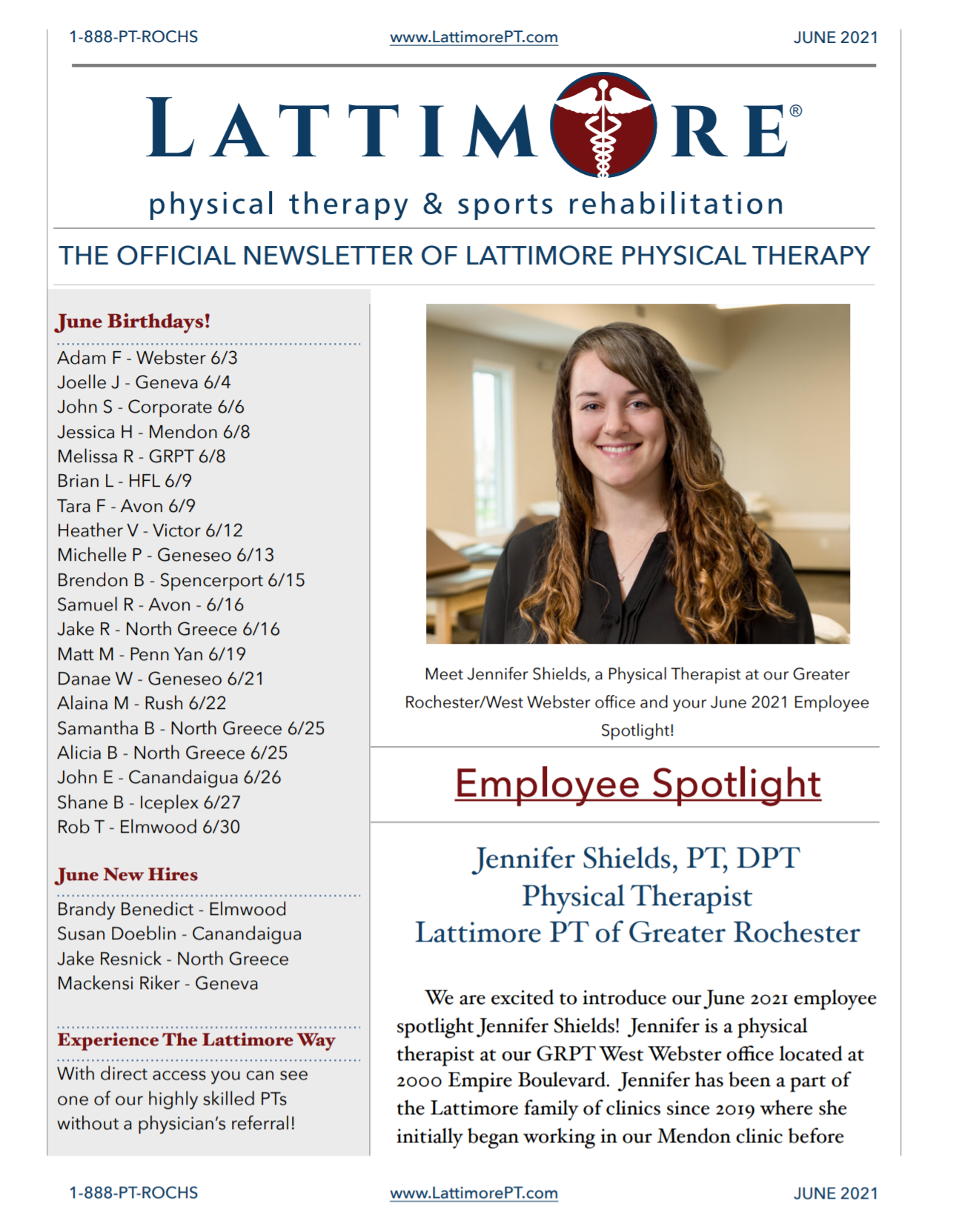 June 2021 Newsletter — Lattimore Physical Therapy