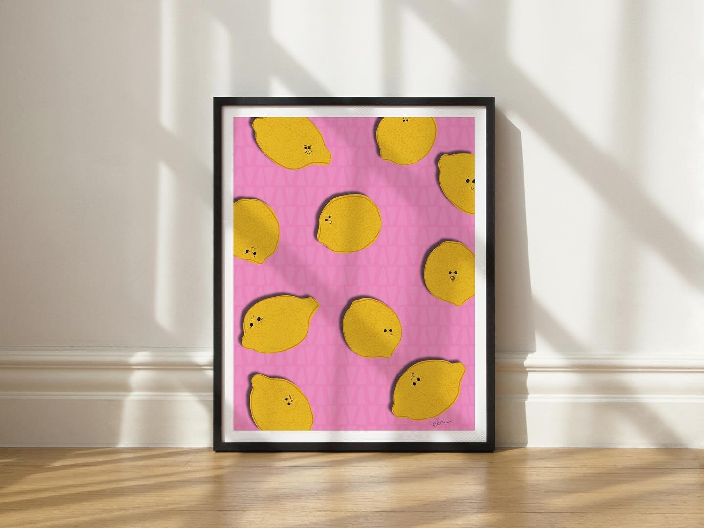 The sun is shining and summer is upon us!  Enjoy these cute lemon characters. 🍋 
.
Title: &ldquo;Citrus Smiles&rdquo;
Format: Art print and print at home/printable (Etsy only)
🛍️: My site, Etsy and Society6. All 🔗 in my bio. 

#blackartist #etsyst