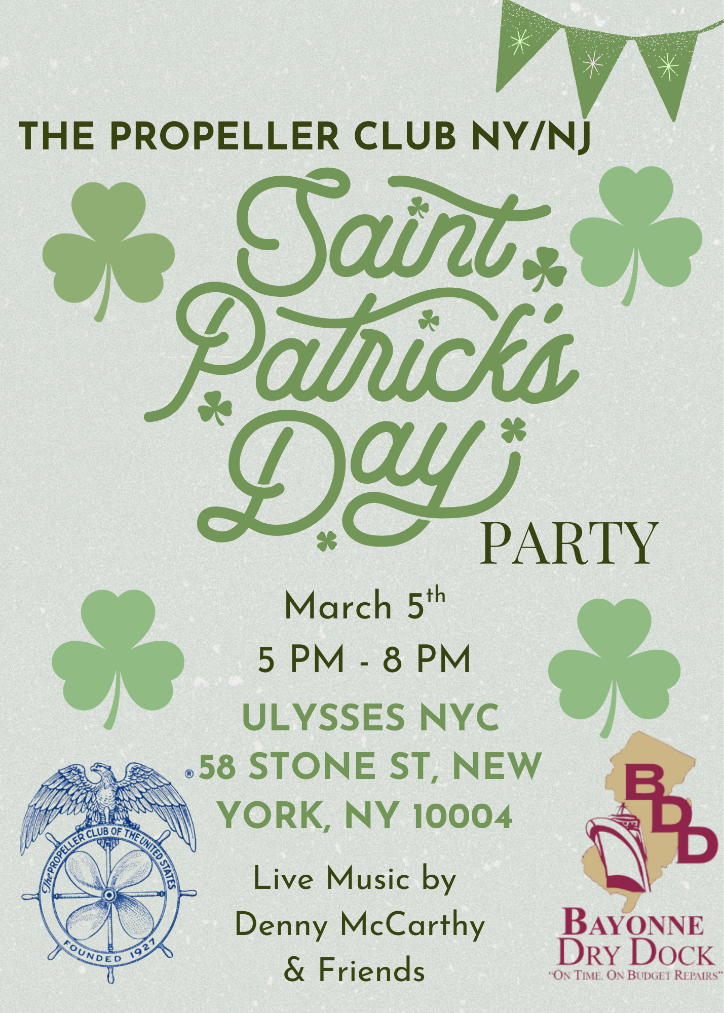 Propeller Club St. Patrick's Day Party Announcement