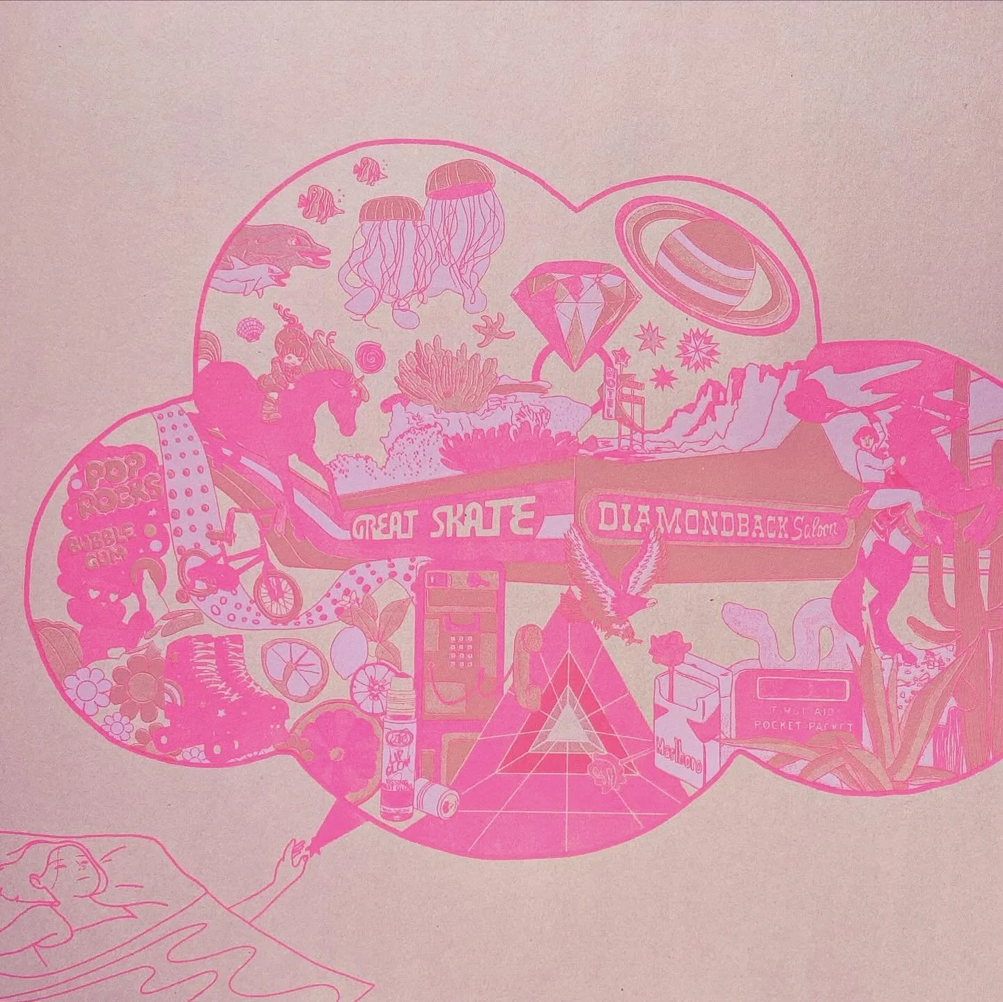 The First Fever Dream
3-color silkscreen on blush
-
this was my first real real silkscreen and I’m super in love with process! turns out i’m a real sleaze 4 stencilz