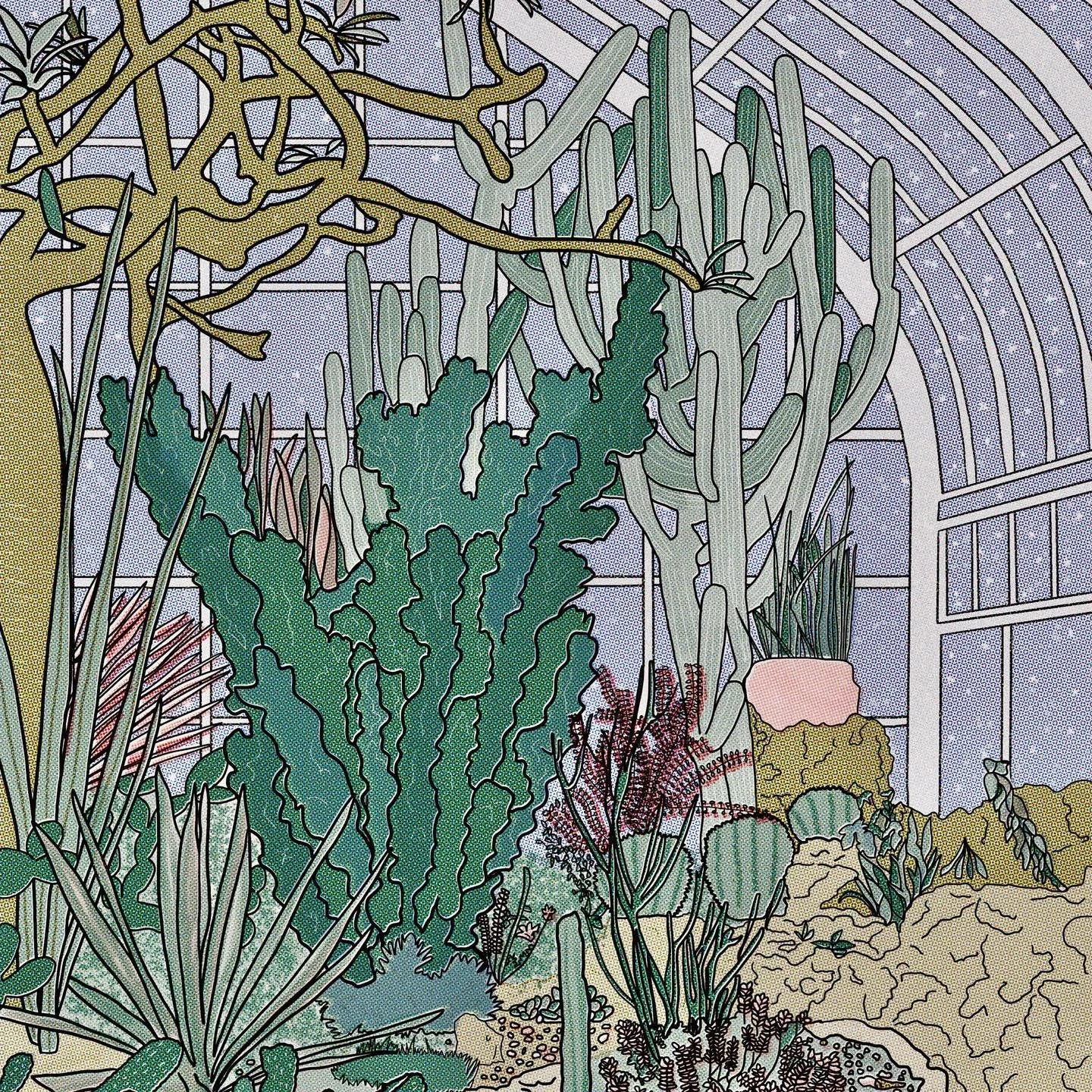 it’s a heart-warming wonder to watch the snowflakes fall while conversing with cacti in the conservatory, serene inside a snowglobe. missing the cactus house (and the snow!) this year, finding them in drawings. 
wishing you a new year full of