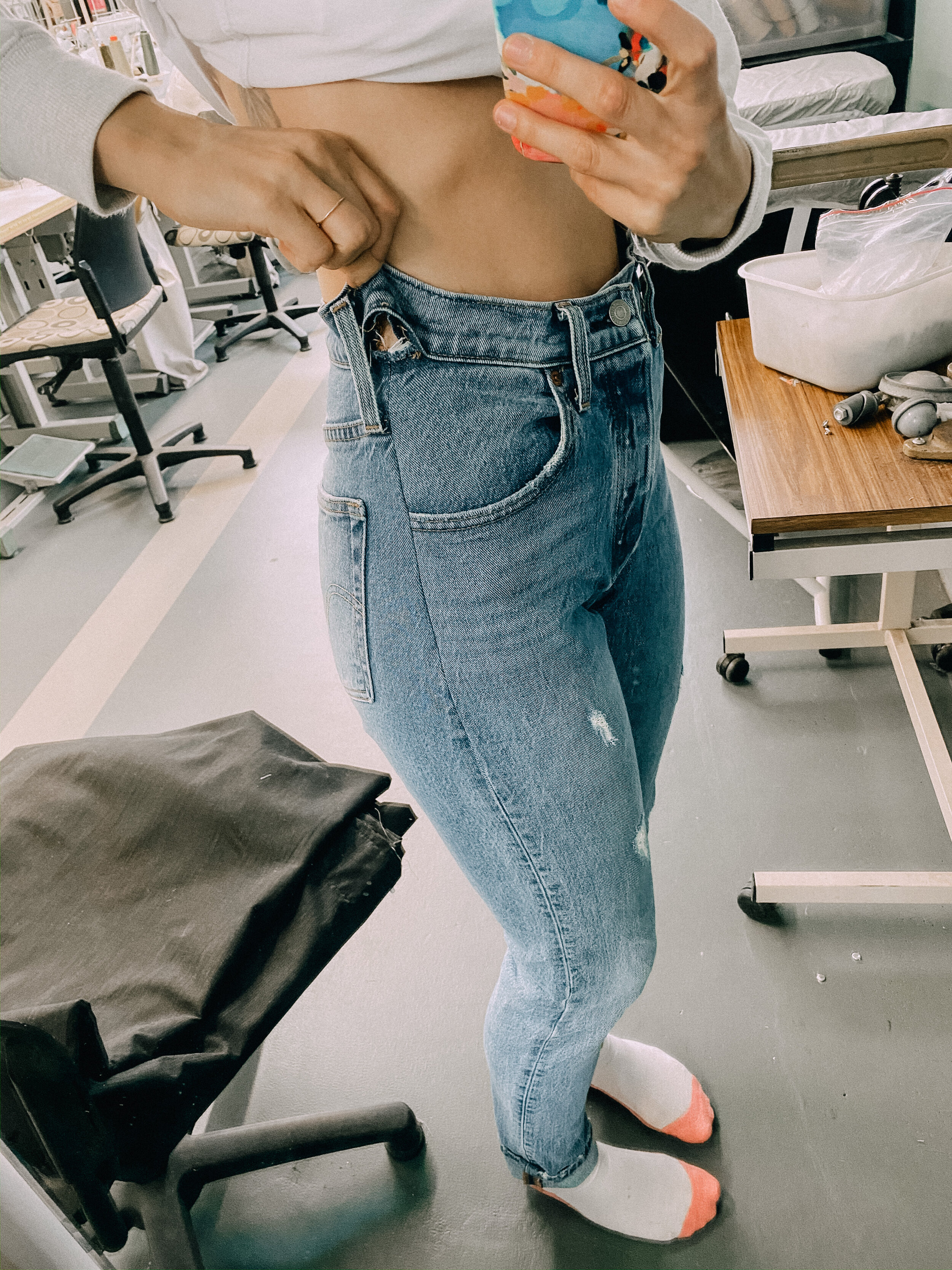 Jeans Alteration: How to size down Denim Jeans at the waist