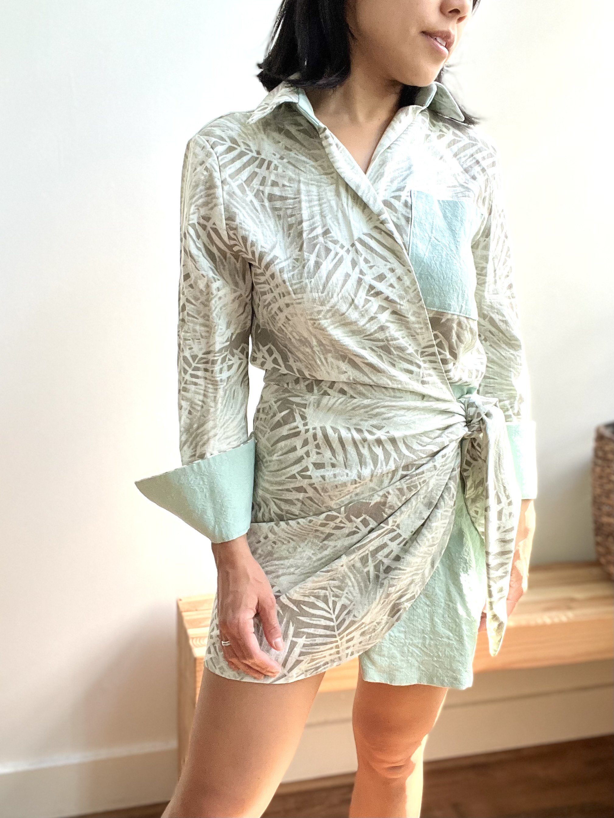 Atlas Wrap Dress sewing pattern, Shirt Dress digital sewing pattern,  Longsleeve Dress sewing pattern — Sewing Patterns by Masin