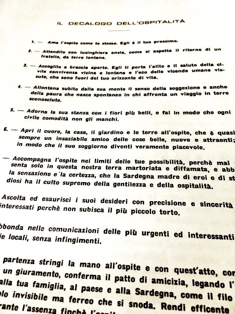 Il decalogo dell'ospitalità