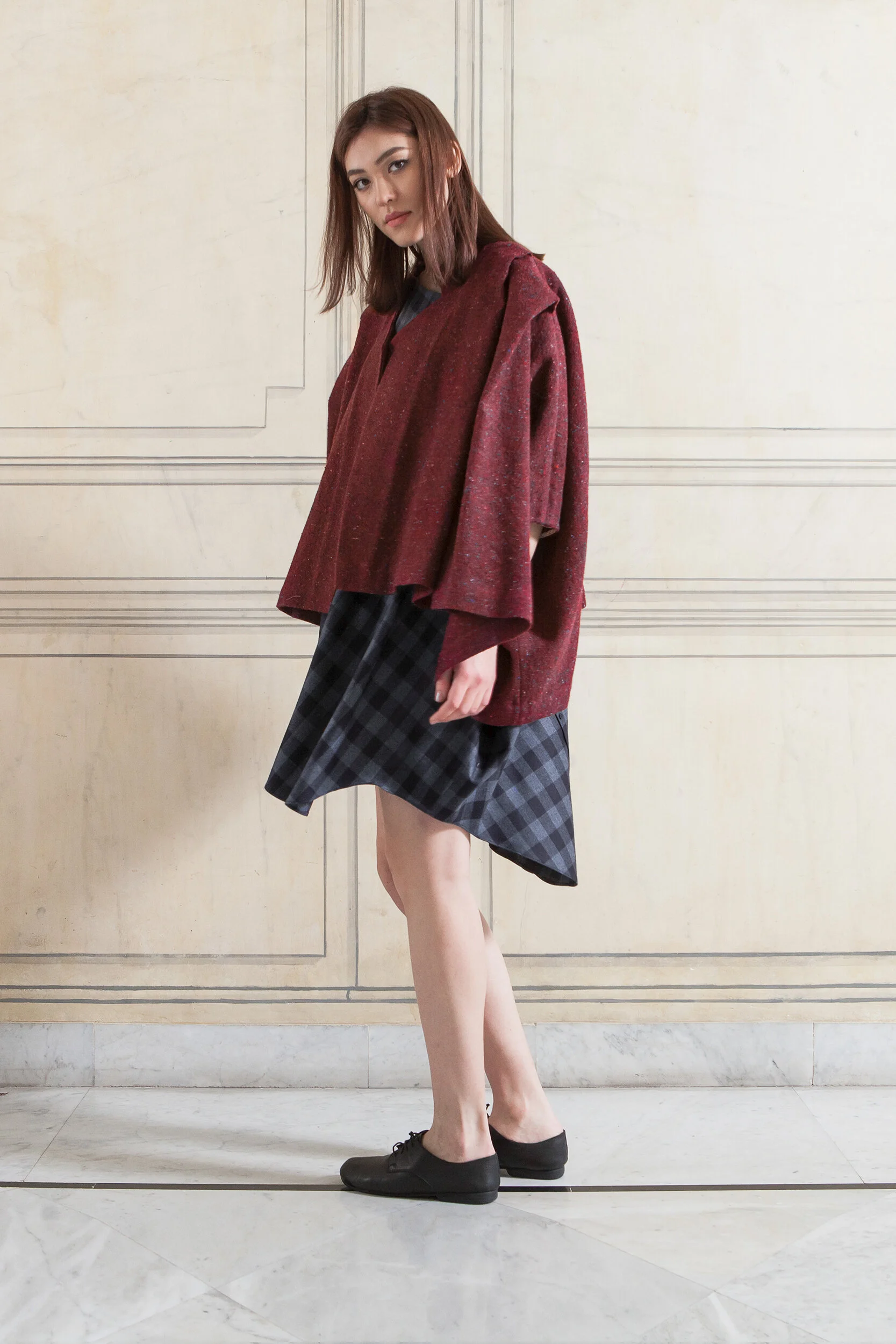 Short Burgundy Coat — LARA KHOURY