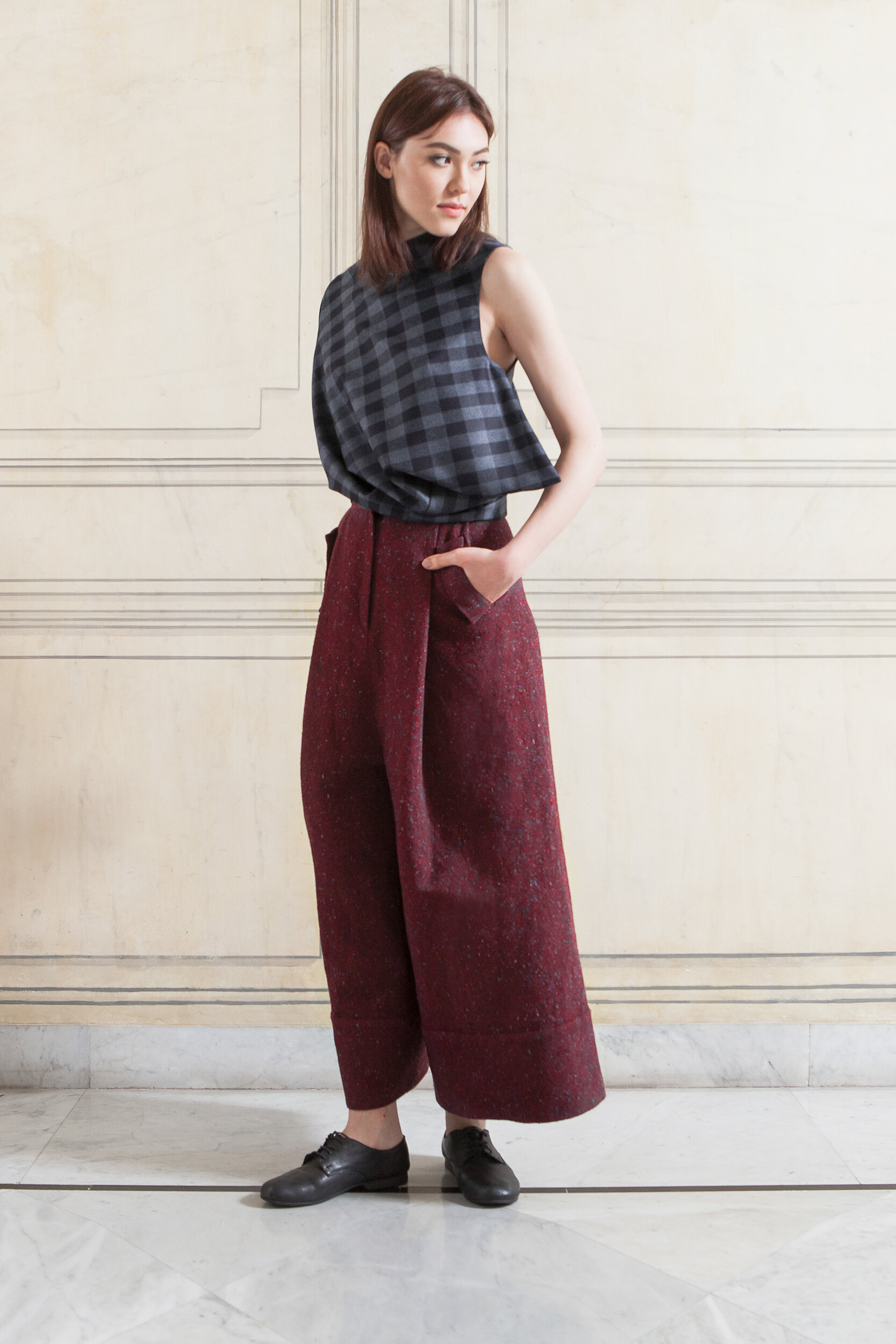 Burgundy Wide-Leg Pants — LARA KHOURY