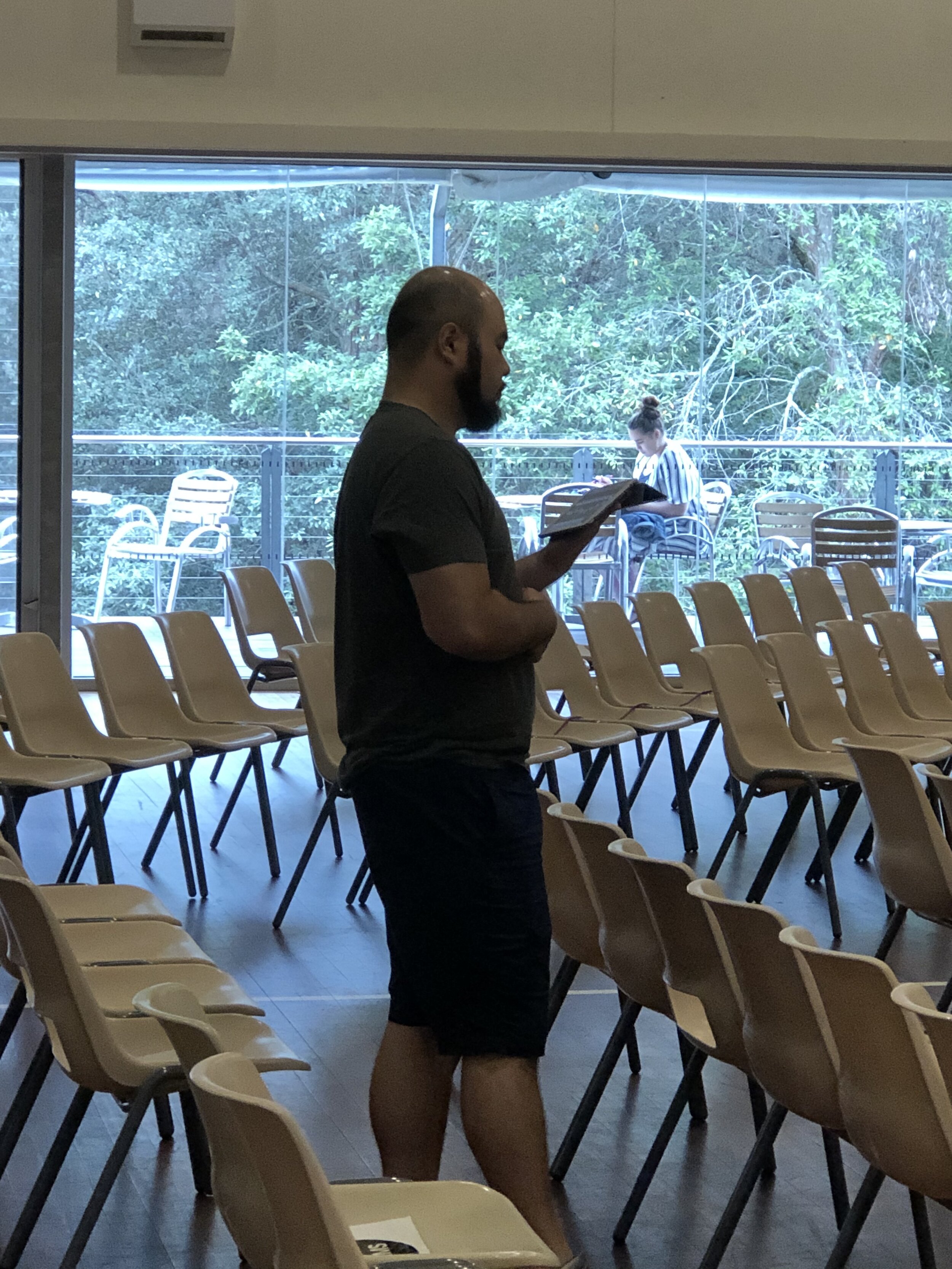 Aaron ensuring the vocals are all good, pre service. Thank you brother!