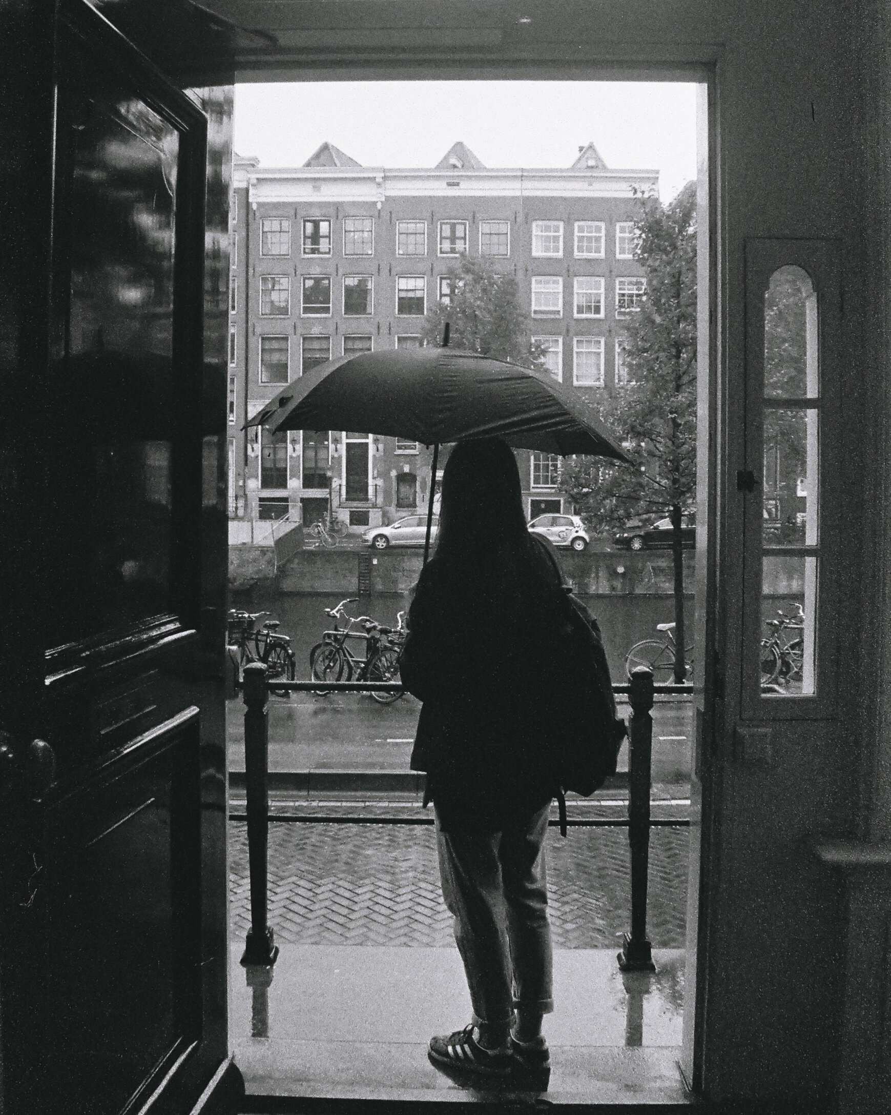 Rainy morning in Amsterdam, 2018.