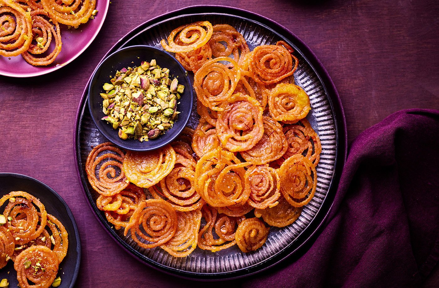Indian jalebi sweet styled by Sophie Foot for Tesco Magazine