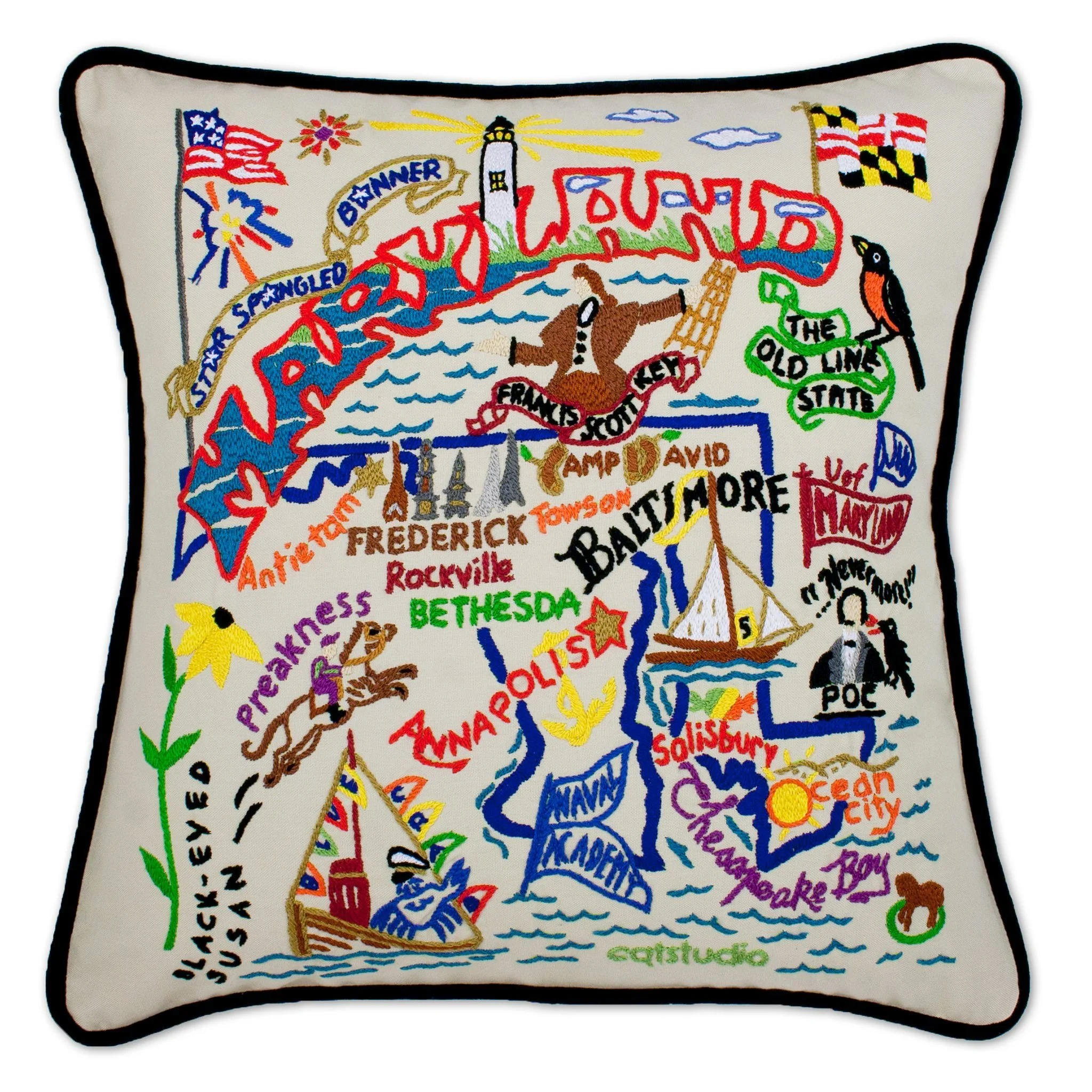 Maryland Hand Embroidered Pillow.jpg