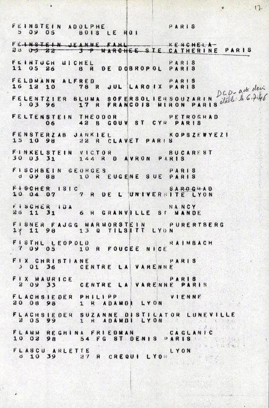 Fiche de convoi 77 avec Arlette, Flacsu, Lyon