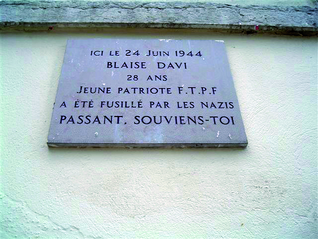 Blaise / plaque commémorative