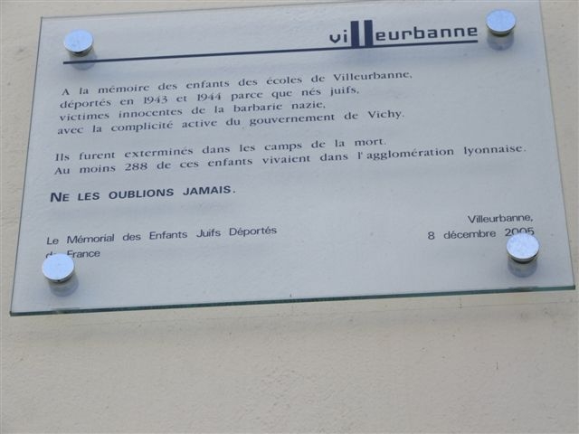 Plaque Anatole France Villeurbanne