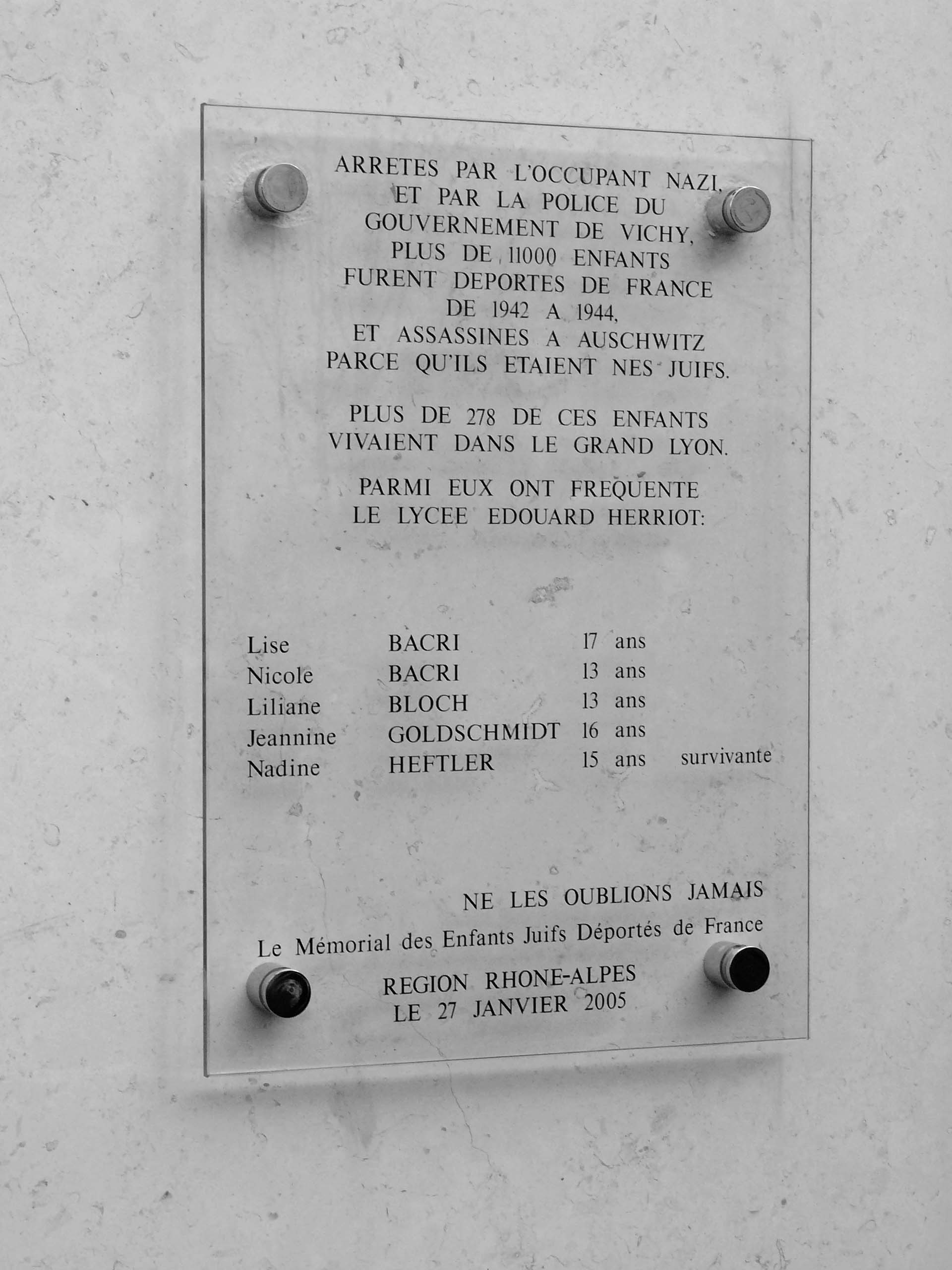 Plaque Lycée Herriot