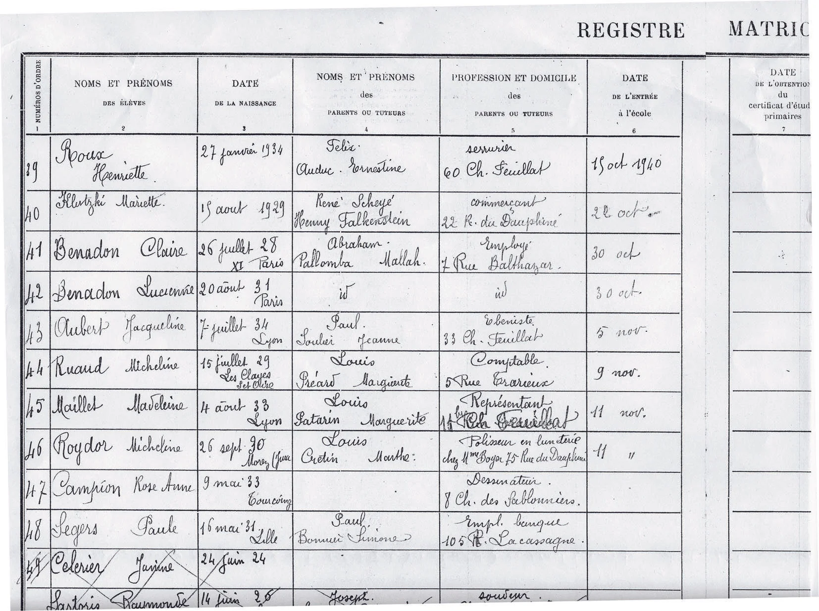 Benadon-Claire-1 (Registre école)