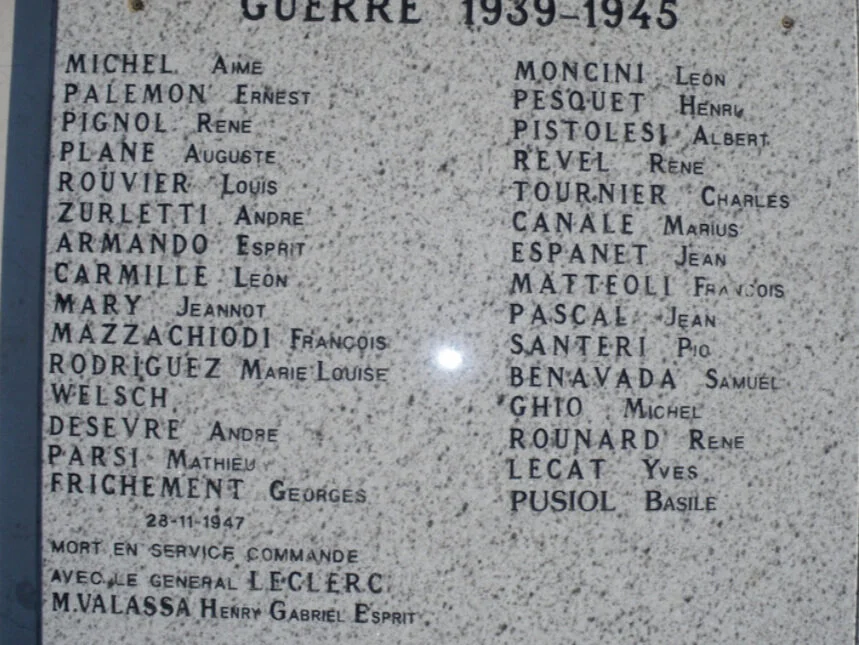 Samuel Benavada Monument aux Morts La Seyne-sur-Mer