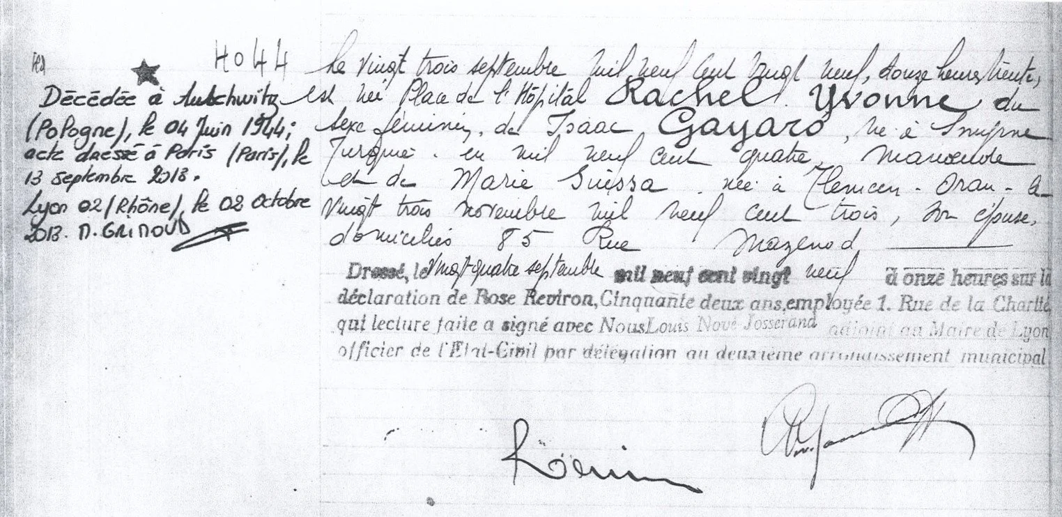 Gayaro Rachel deces.jpg