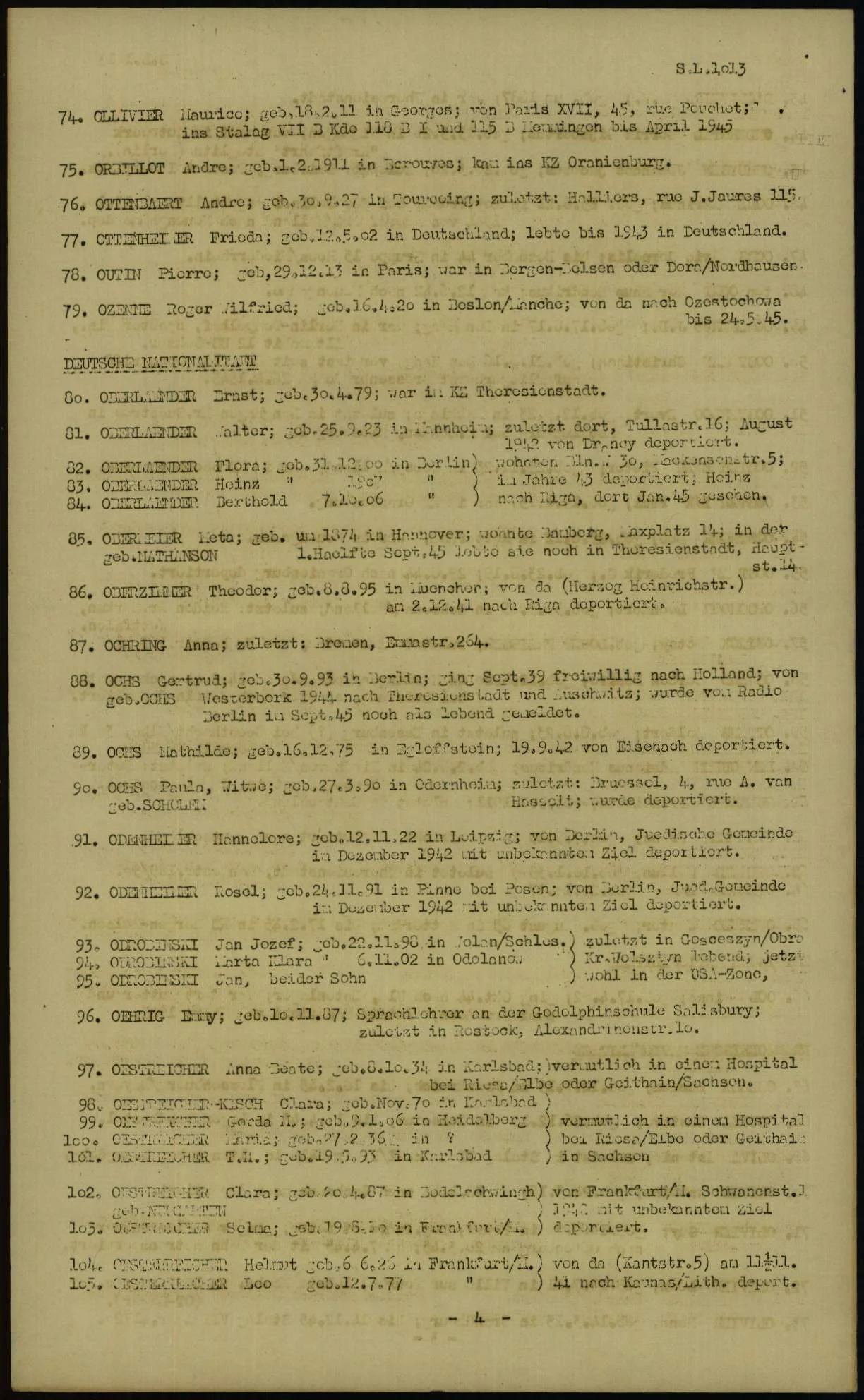 Walter Oberlander, fiche de recherche