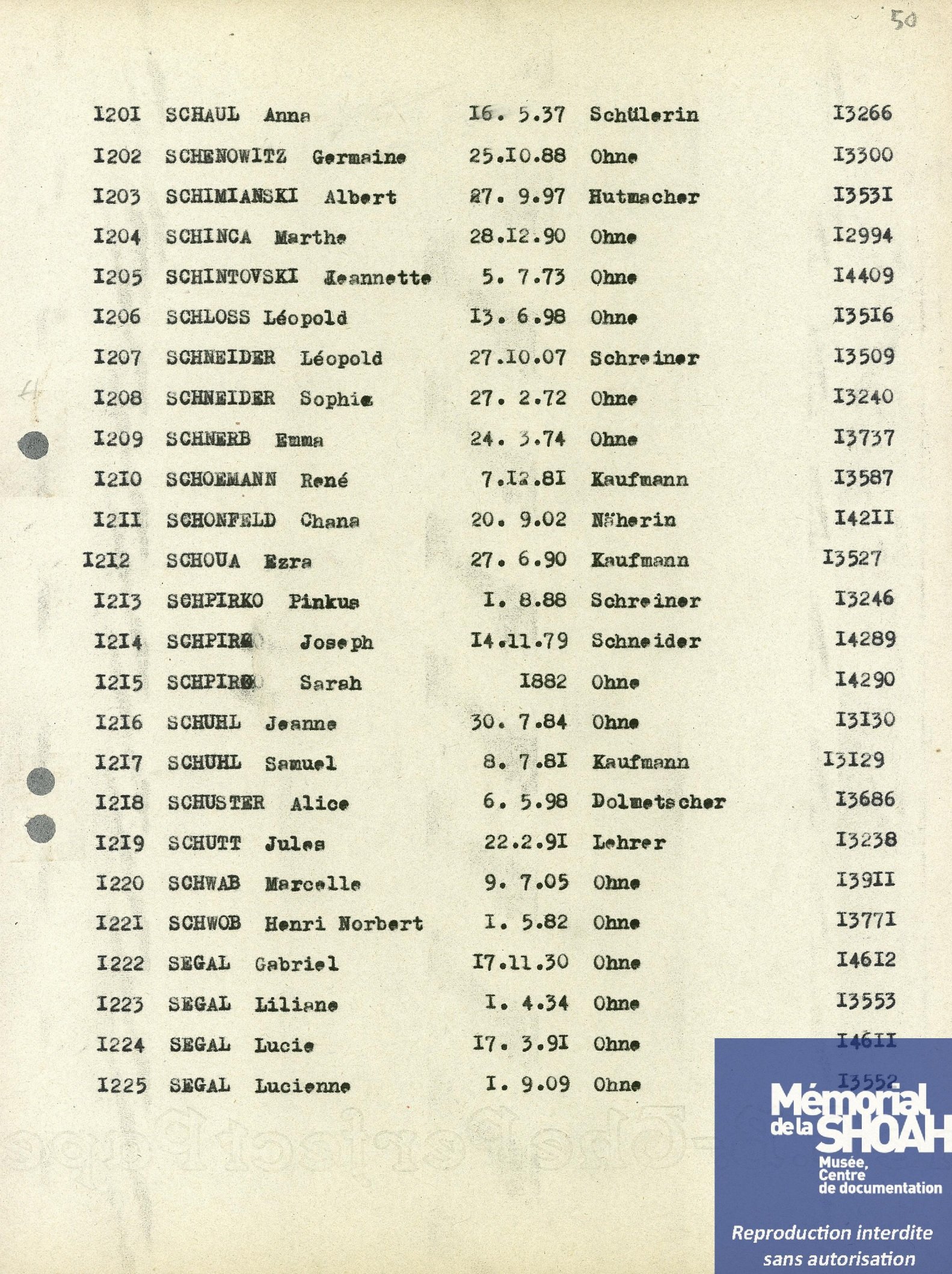 Gabriel et sa mère Léa (alias Lucie) Segal, convoi 68