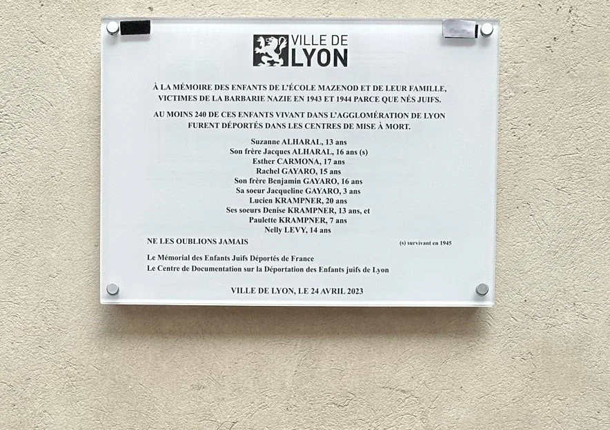 Enfants Gayaro, plaque école Mazenod (69003 Lyon)