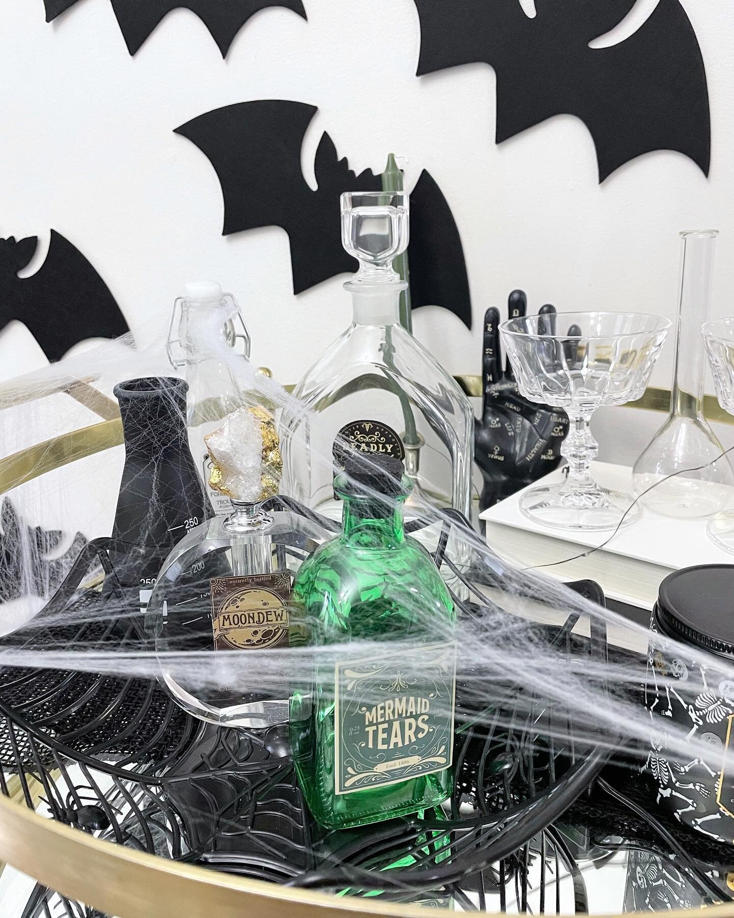 double double, toil &amp; trouble 🦇 👻

I had so much fun decorating our Halloween bar cart that I&rsquo;ve already started planning our Christmas one! 🎄