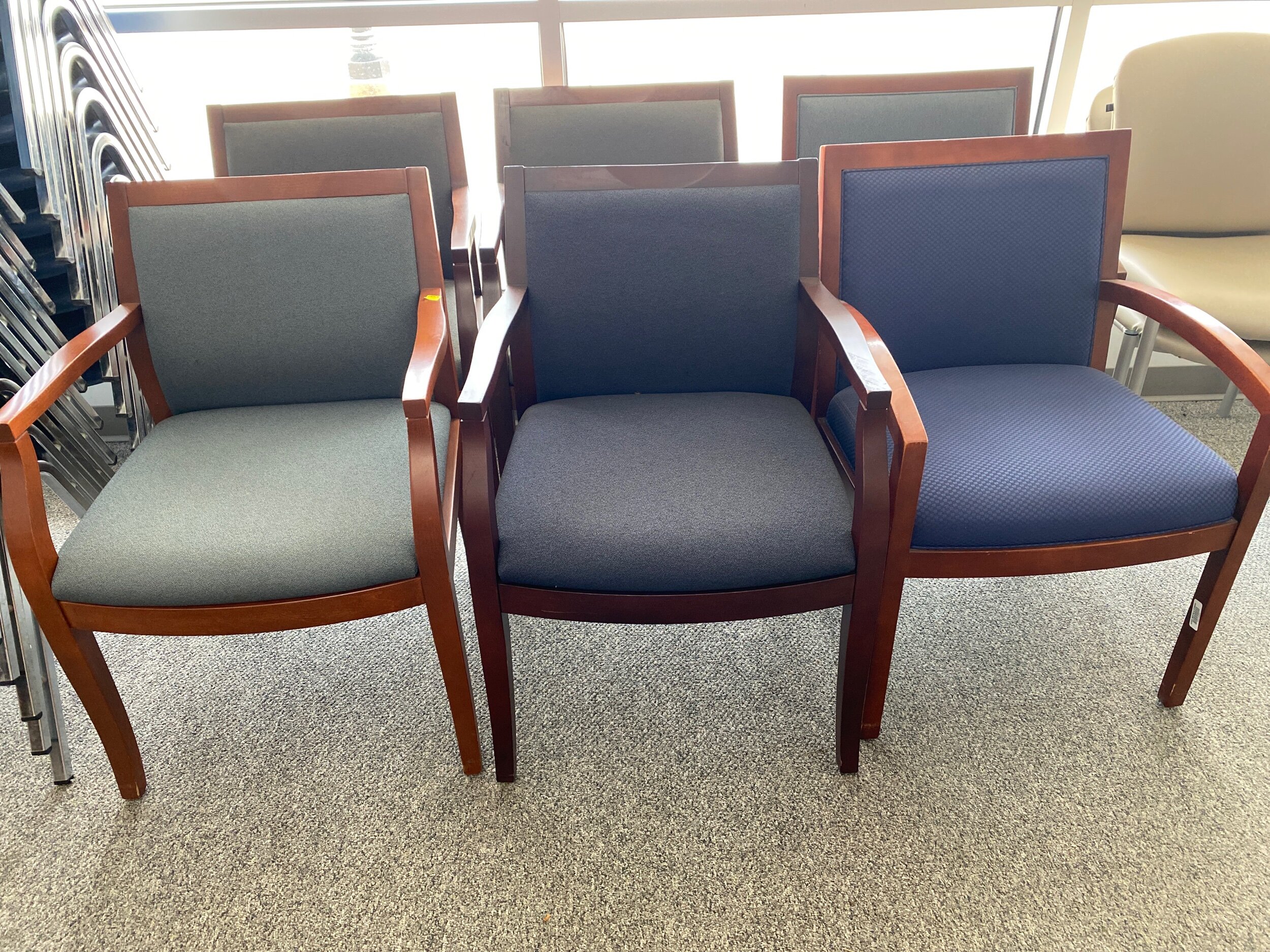 Assorted side office chairs with wood legs — Warrenton Office Furniture