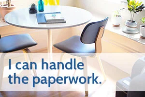 Image of a home desk with the text 'i can handle the paperwork' (small).jpg