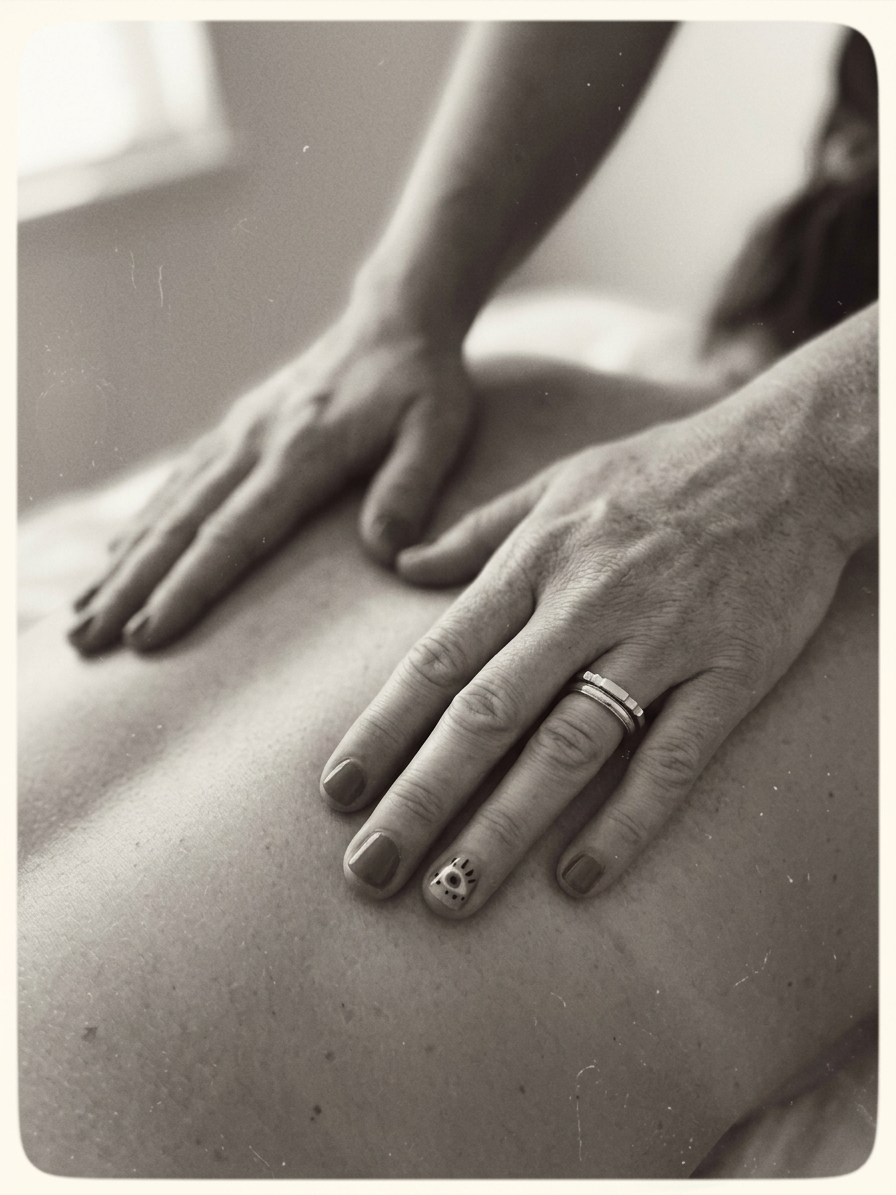 Hands massaging back