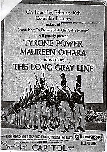  Invitation for New York opening of  The Long Gray Line , Feb. 10, 1955. 