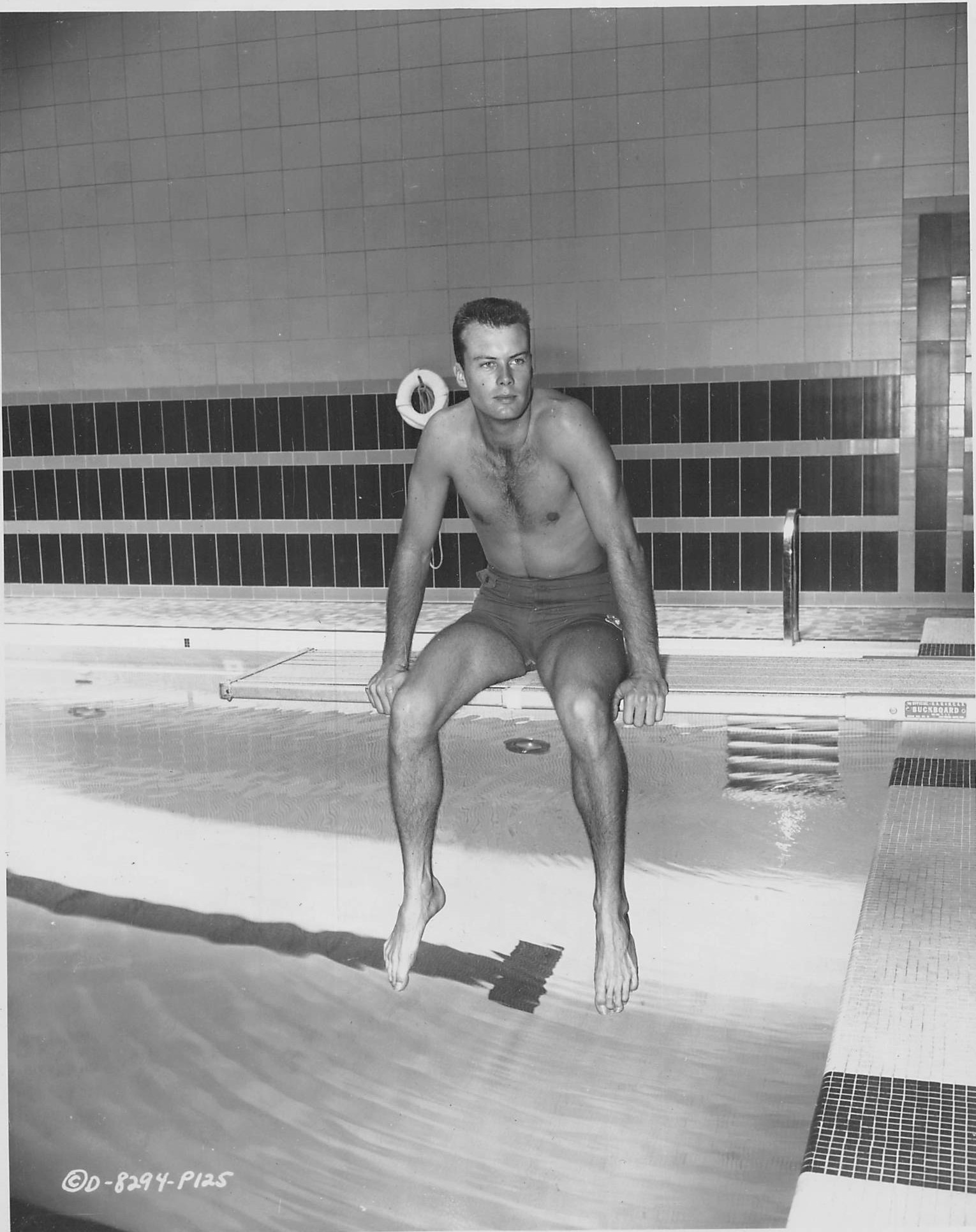  Publicity Photo, Columbia Pictures, West Point, 1954 Bob at West Point gym and swimming pool 