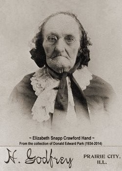  Elizabeth Snapp Crawford Hand (who lived in Neb.) was Bob’s great-great-great grandmother on the paternal side. She was a great-great grandmother to Bob’s father, James William Francis, and a great-grandmother to Charles Howe Francis, father of Jame
