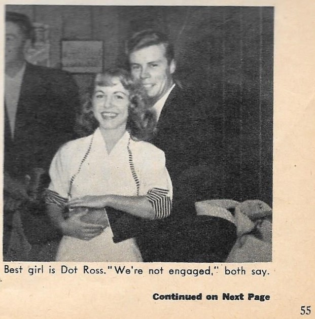  Photo: “Sound of Thunder” by Toni Noel,  Modern Screen , Dec. 1954  “Dot’s parents moved to Laguna. We went to visit them once. She was about 4’11’ against his 6’3”. I think if he had not been into the movies, that might have been something.”  Sourc