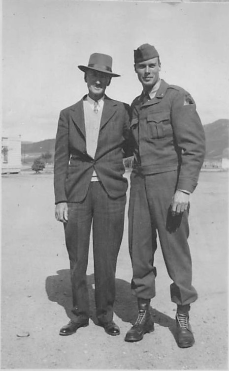  Bob at Camp Roberts, Calif., with his father, Jim, c. 1951-1952 