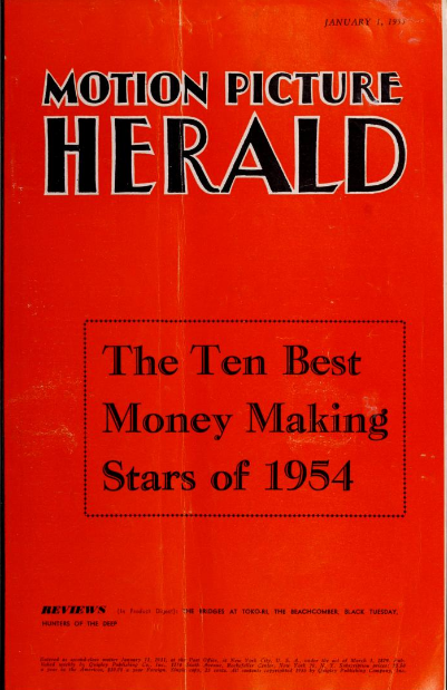   Motion Picture Herald , published from 1931 to December 1972, by Quigley Publishing Company owned by Martin Quigley. 