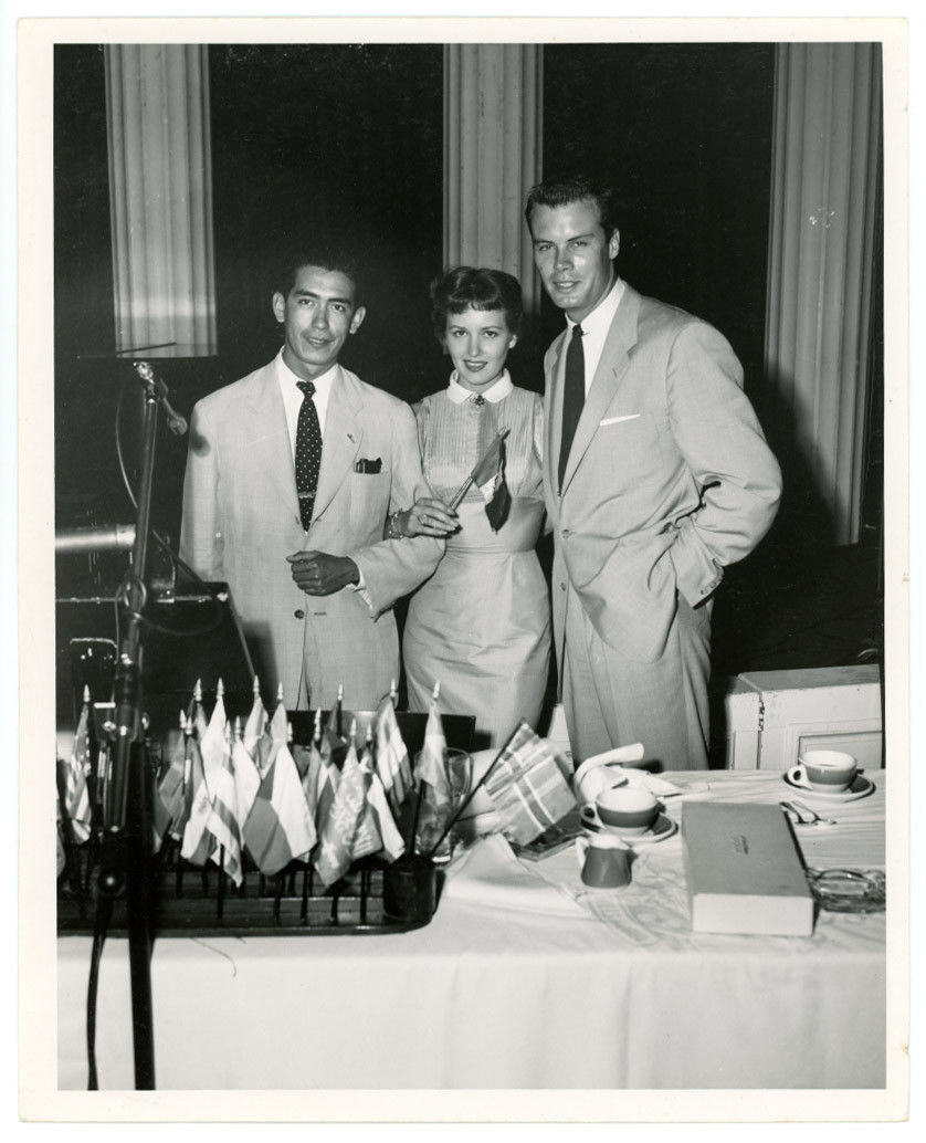  In addition to personal appearance assignments, Bob and other contract players like May Wynn attended meetings and social functions with various VIPs both in Hollywood and when touring. In Nov. 1954 Columbia hosted a meeting of foreign press represe