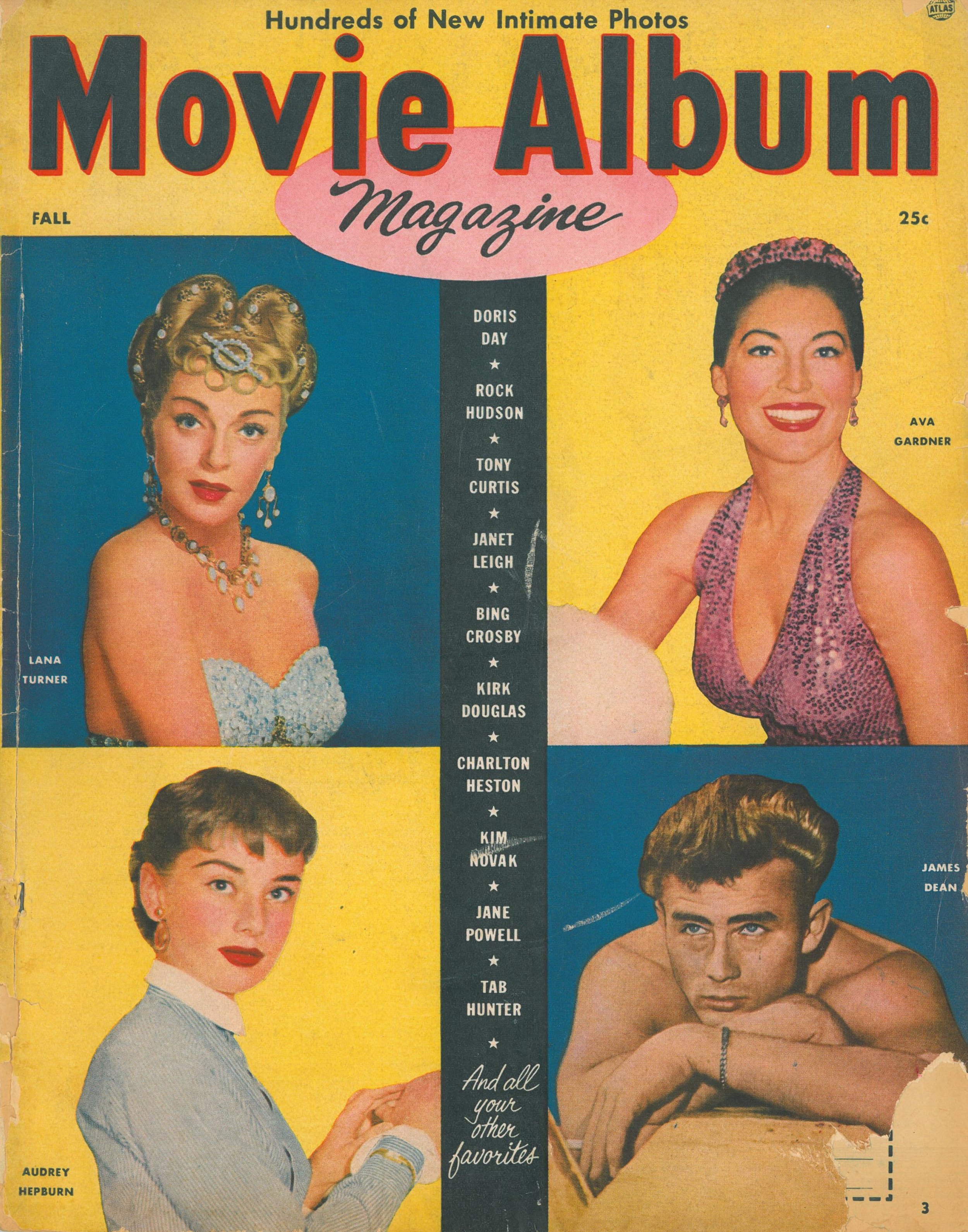   Movie Album , Fall 1955, probably on newsstands in early Aug. 1955, not long after Bob’s death. Photos: Spring 1955. 