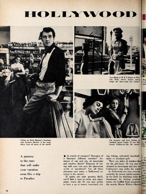   Photoplay , May 1955, on newsstands in early April 1955. Photo taken Fall 1954/Winter 1955 at the Palm Springs Racquet Club. Photos in “So Little Time,”  Modern Screen , April 1955, may have been taken at Palm Springs Racquet Club at the same time.