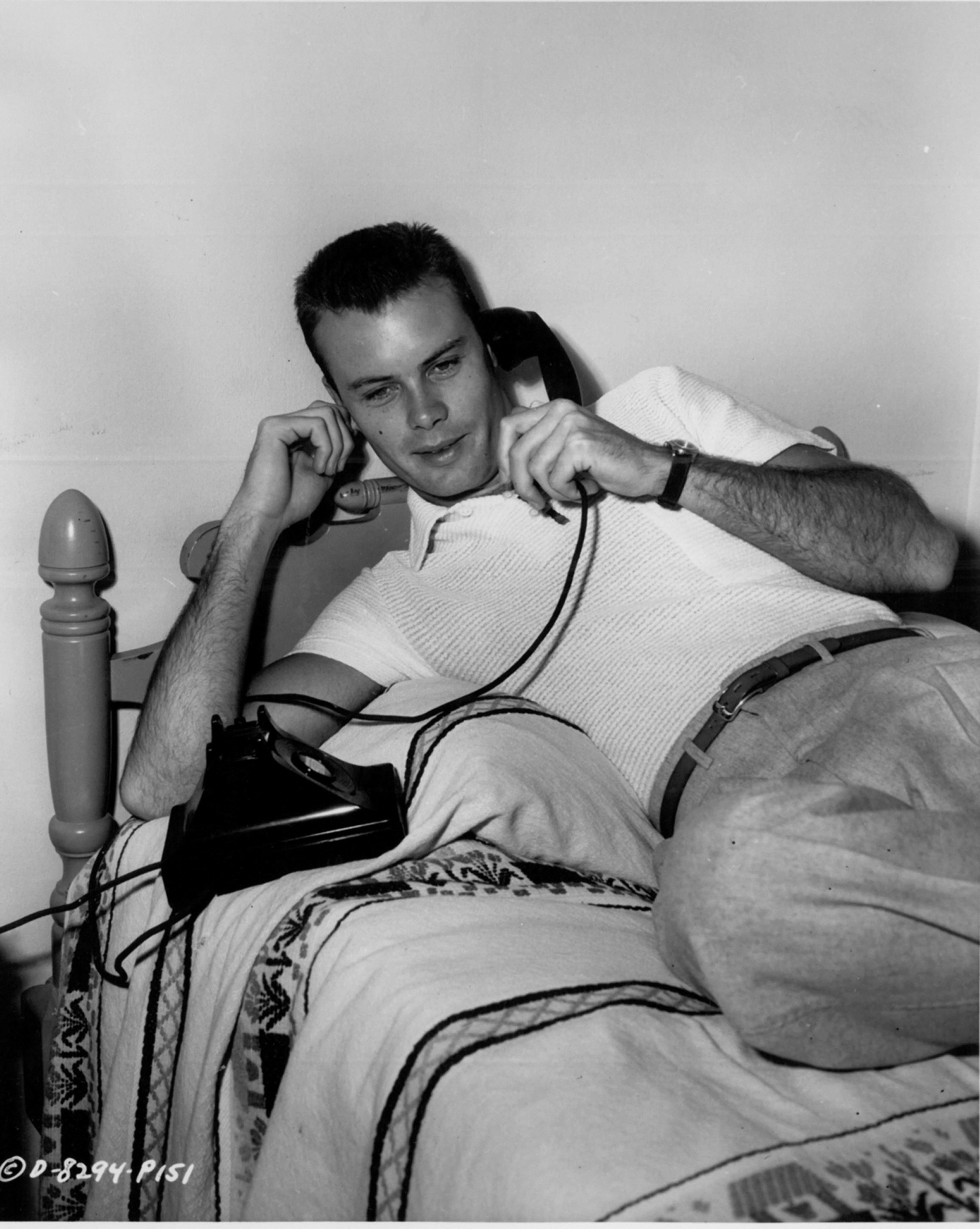  Bob in his bedroom (back bedroom) at 212, c. 1953. Photo appears in “Sigh Guy,”  Movies , Aug. 1954. 