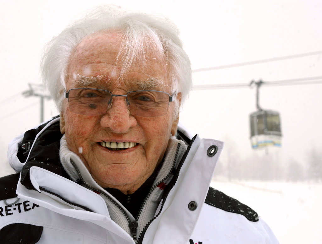  Émile Allais in January 2010 in Megève, France. In the 1930s, Allais popularized a new style of skiing, with the skis parallel. He also coached Olympic teams and designed equipment.  Photo: Philippe Desmazes/Agence France-Presse — Getty Images 