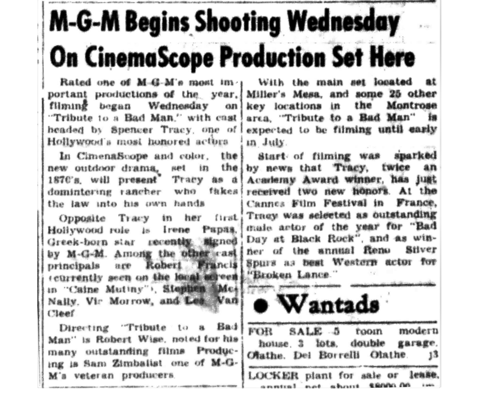   Montrose Daily Press,  Montrose, Colo., Wednesday, June 1, 1955. Courtesy of Adult Services. 