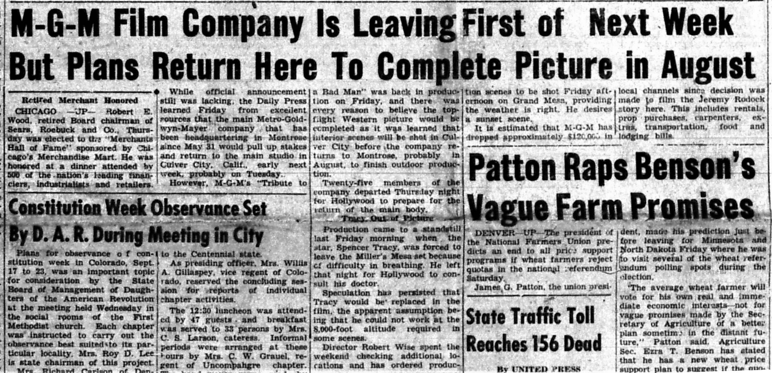   Montrose Daily Press,  Montrose, Colo., Friday, June 24, 1955. Courtesy of Adult Services. 