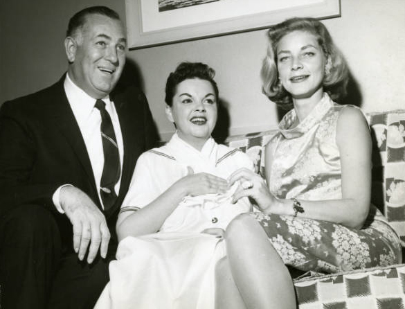  Jack Entratter, General Manager, The Sands Hotel and Casino; Judy Garland, and Lauren Bacall in Las Vegas, c. 1955. 