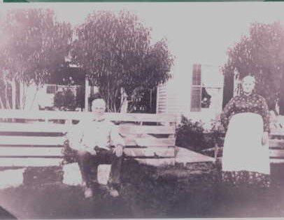  Joseph Joshua Botts and his wife, Martha Wheeler, in front of their home in New Philadelphia, McDonough County, Ill. c. 1895-1900. They were the grandparents of Mary Jane Silver, the mother of James William Francis (Bob’s father). 