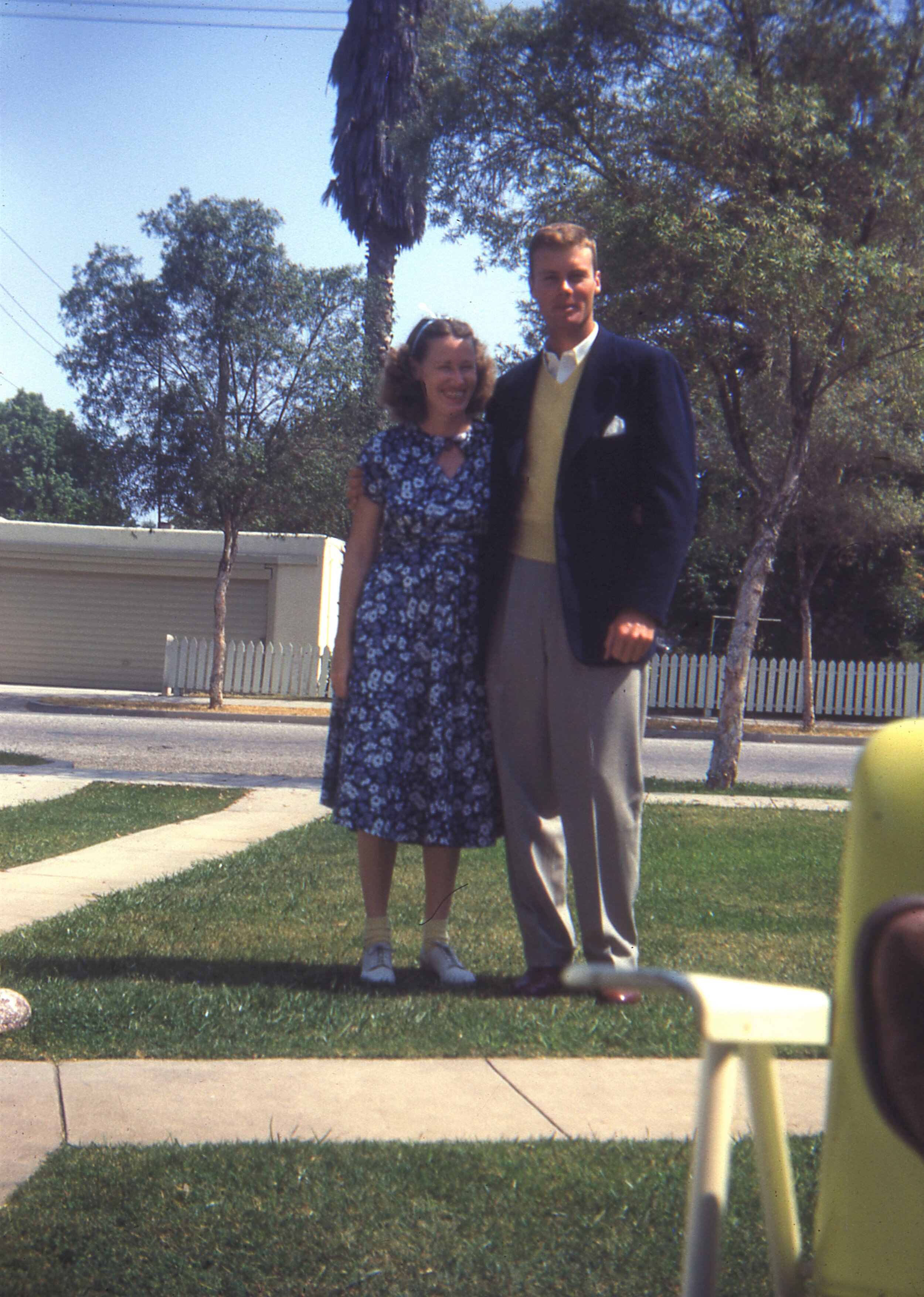  Bob with sister, Lillian “Fran” Francis Robins. Early 1950s -  possibly as early as late 1951 or as late as early 1953. Bob may have been on a weekend pass from Camp Roberts to visit with his parents and sister, Fran, and brother-in-law, Sandy Robin