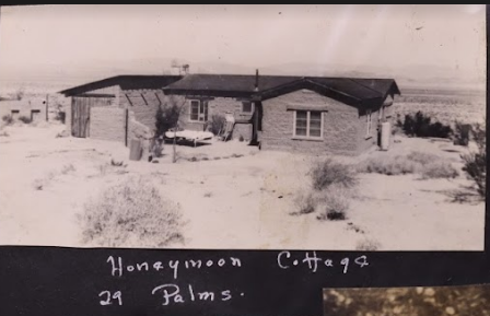  As referenced in the news article about their wedding, Fran and Sandy had “a beautiful honeymoon at a friend’s home in 29 Palms., a small city out in the California desert. At that time there was an Army training base in 29 Palms where we were invit