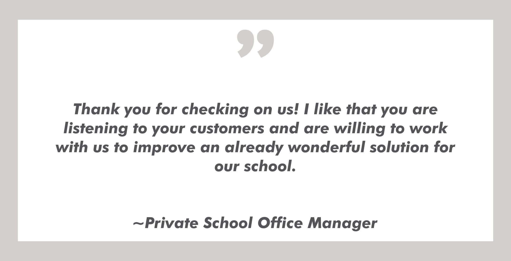 PickUp Patrol student dismissal app testimonial from private school office manager