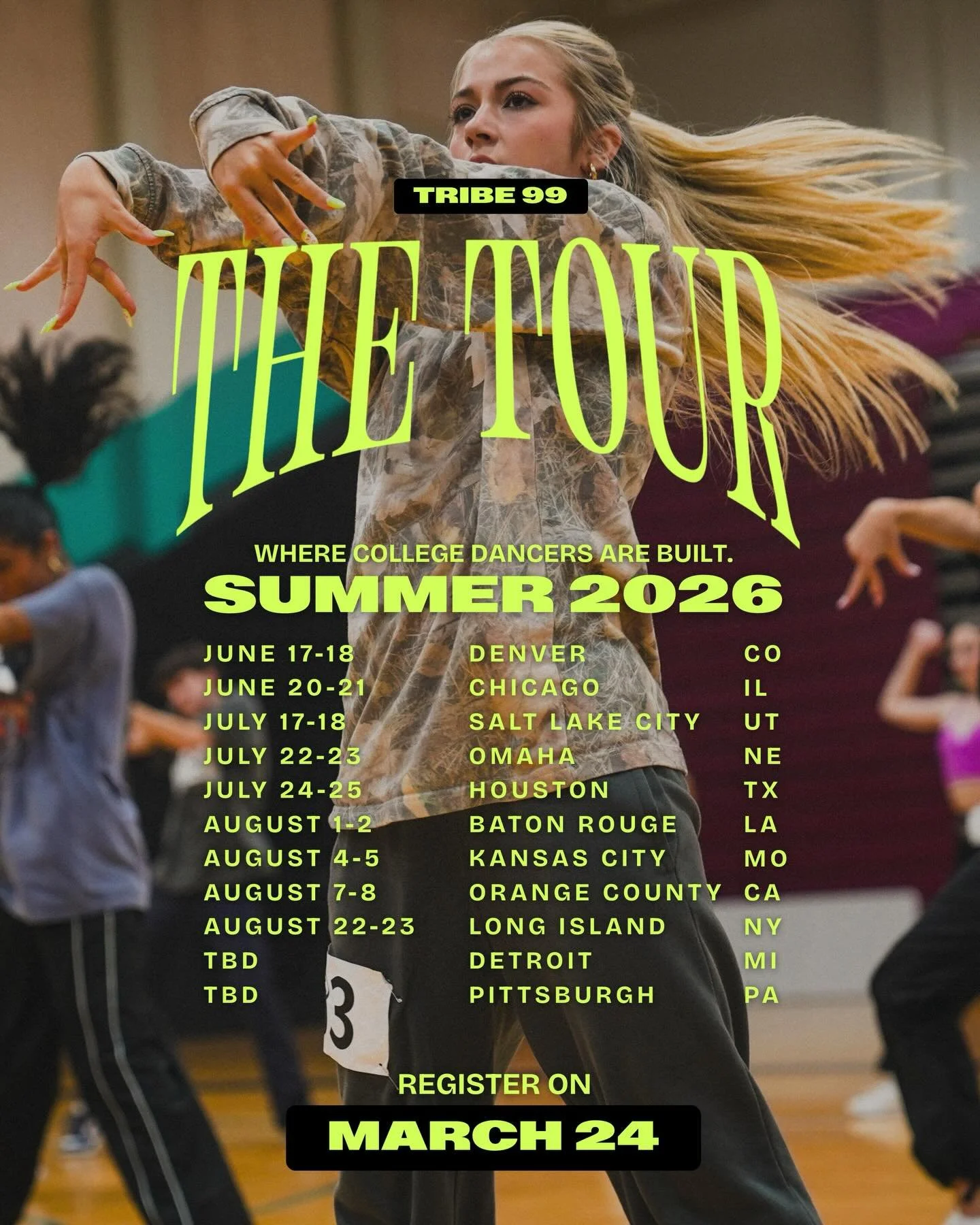 Not a camp. Not a convention. THE TOUR is back - and it&rsquo;s unlike anything else for dancers right now.

For 2026, we&rsquo;ve fully refreshed the experience, doubling down on education and training you can&rsquo;t get anywhere else. 

This is no