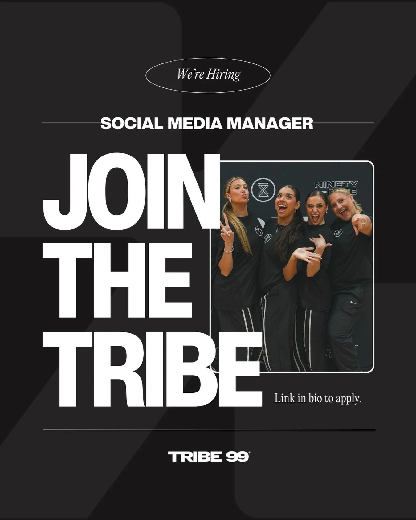 We&rsquo;re expanding our social media team!

Help bring the TRIBE 99 brand to life &ndash; creating high-performing content from behind the screen to on-site at our events.

Apply via link in bio. Applications now open!

#socialmedia #hiring #dancet