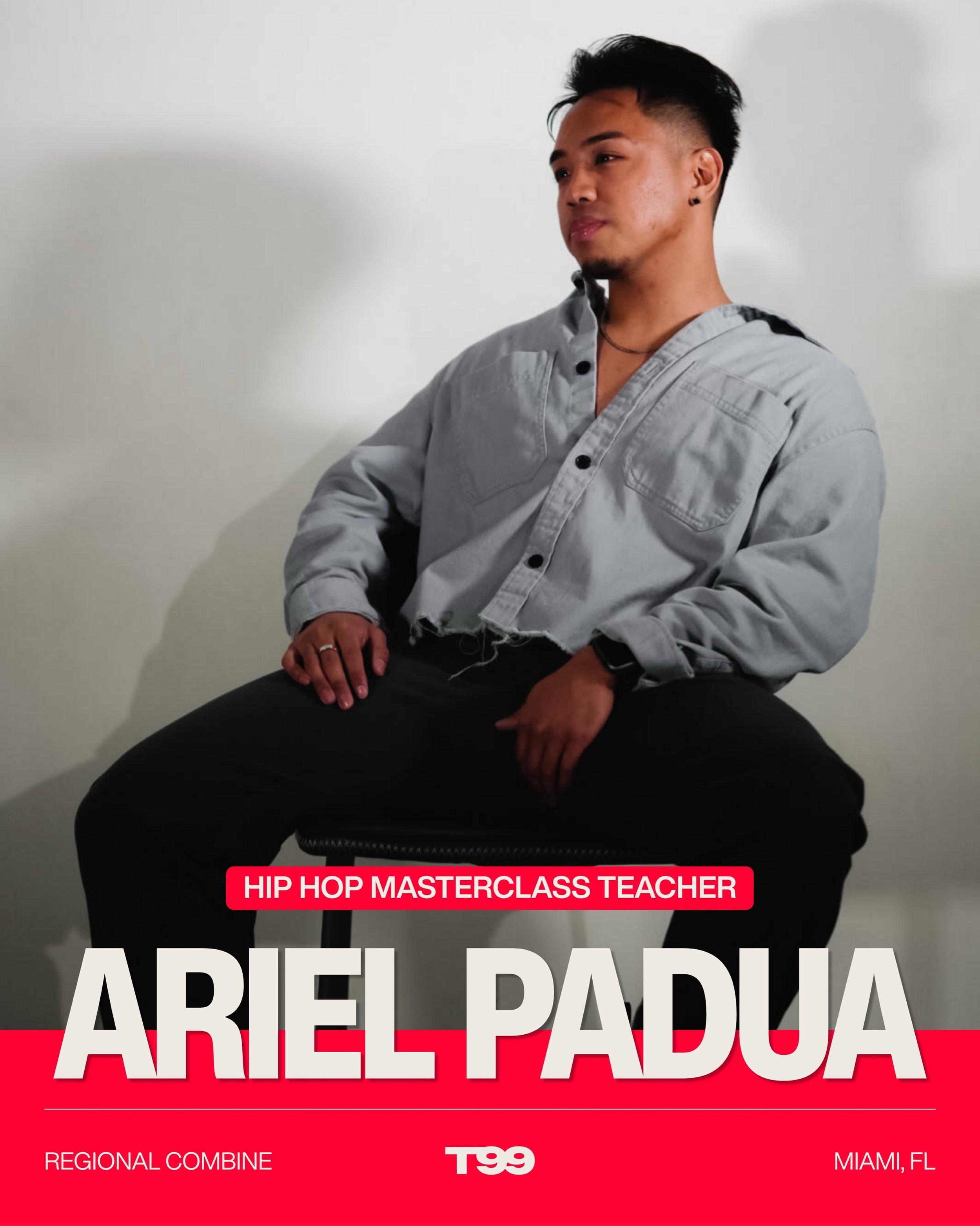 MIAMI... are you ready?! 🔥

We&rsquo;re excited to welcome Ariel Padua as your Hip Hop Masterclass Teacher!

Ariel&rsquo;s choreography is defined by musicality, texture, and dynamic movement that challenges dancers. His work includes award-winning 