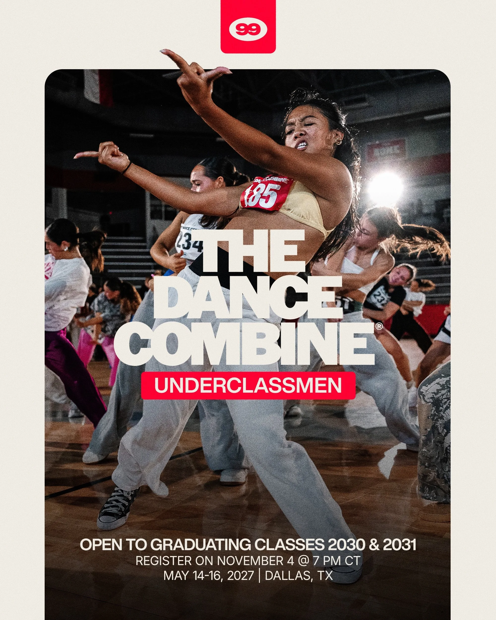 Your college dance journey starts before official recruitment does. 🔥

Introducing THE DANCE COMBINE: UNDERCLASSMEN!

A BRAND NEW experience for the Classes of 2030 + 2031! Train at the college level, learn the ins and outs of recruiting, and watch 
